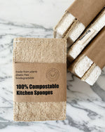 Kitchen Sponges 2 pack 100% Compostable - Essence of Life Organics