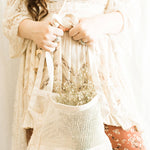 Coco Stripes - Reusable 100% Cotton Shopping Bag, Natural Grocery Tote Bag