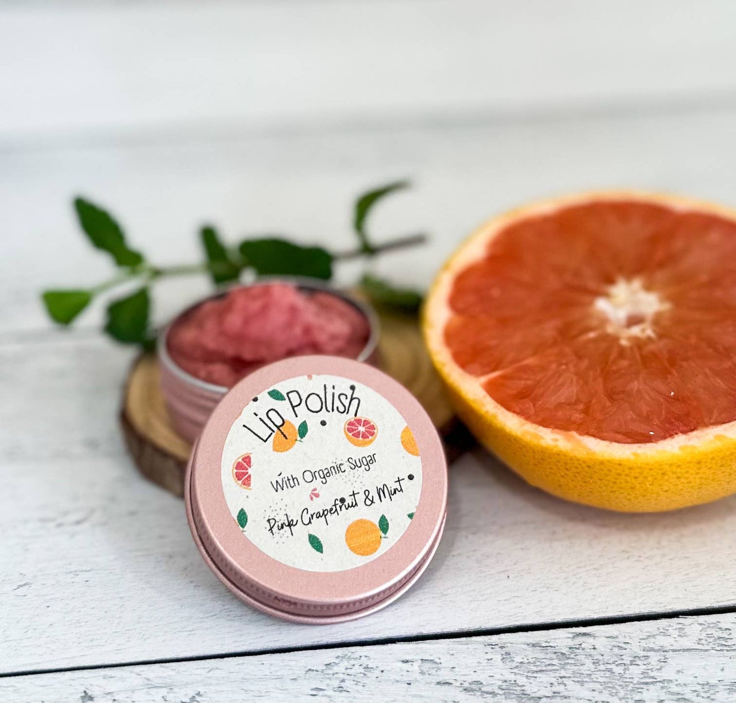 Two Tree Soaps Lip Polish | Vegan | Pink Grapefruit & Mint