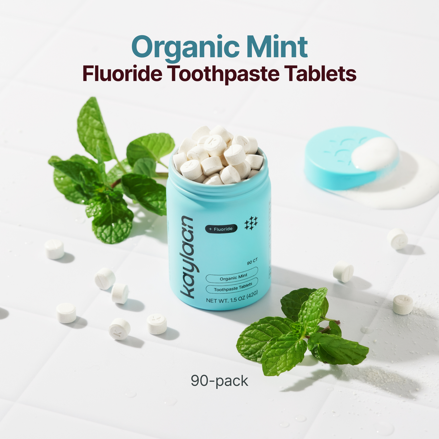 Mint Toothpaste Tablets with Fluoride  - Kaylaan
