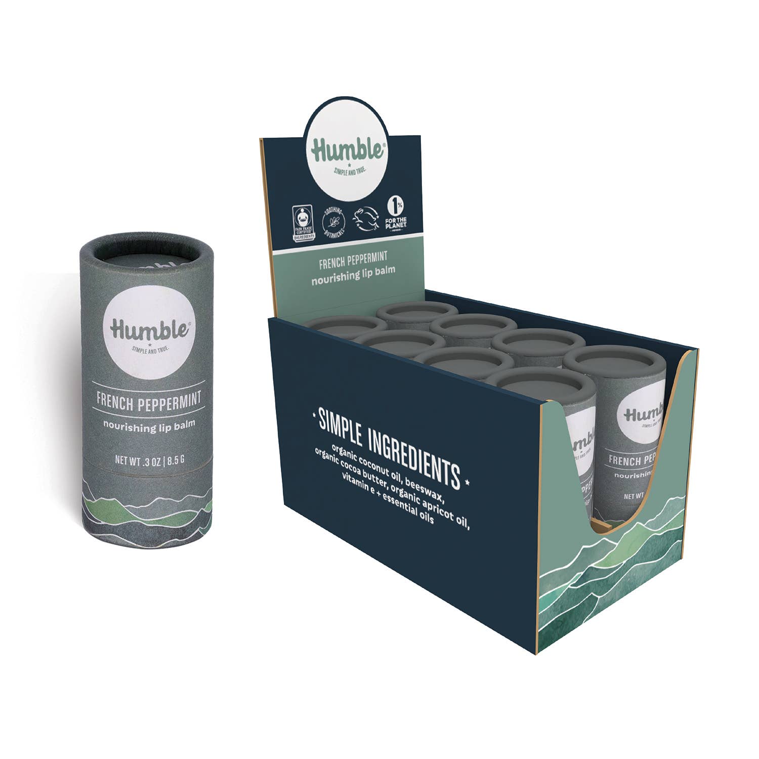 Humble Brand French Peppermint Plastic-free Lip Balm (8-pack)
