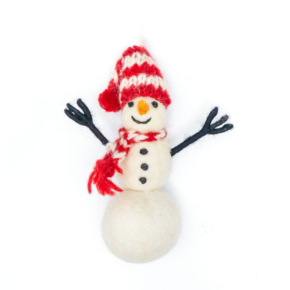 Snowman Holiday Eco Wool Ornament