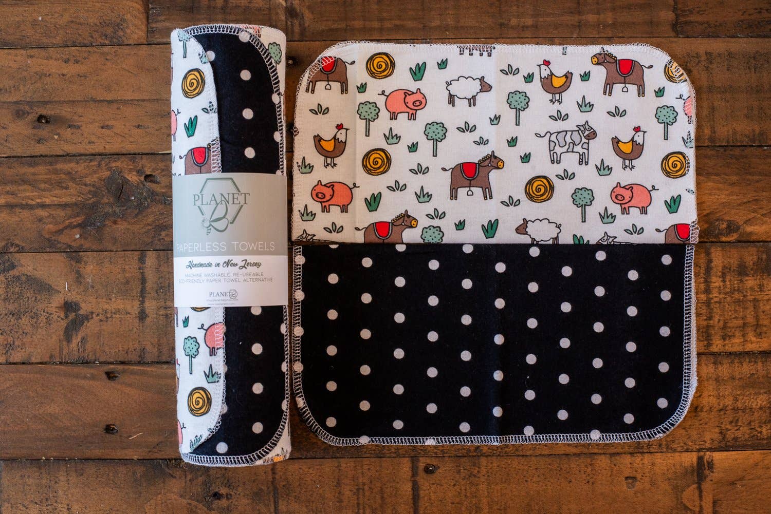 Planet B Paperless Towels - Barnyard Doodles