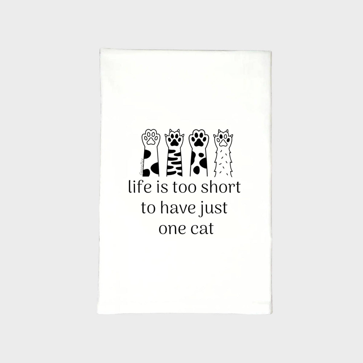 Short Life For One Cat Towel | Tea Towels | Pet Dish Towel
