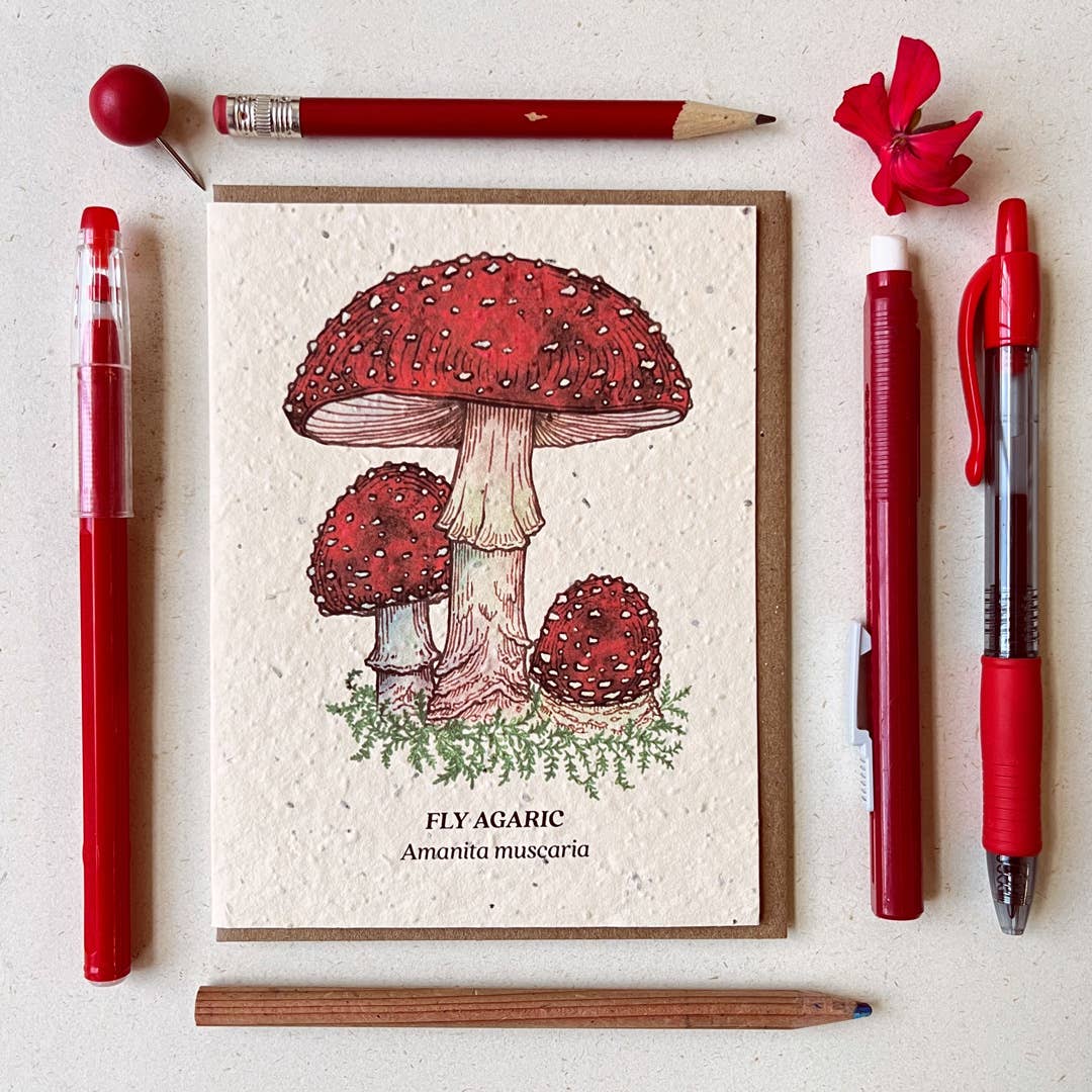 Small Victories card Fly Agaric Mushroom Plantable Wildflower Seed Card