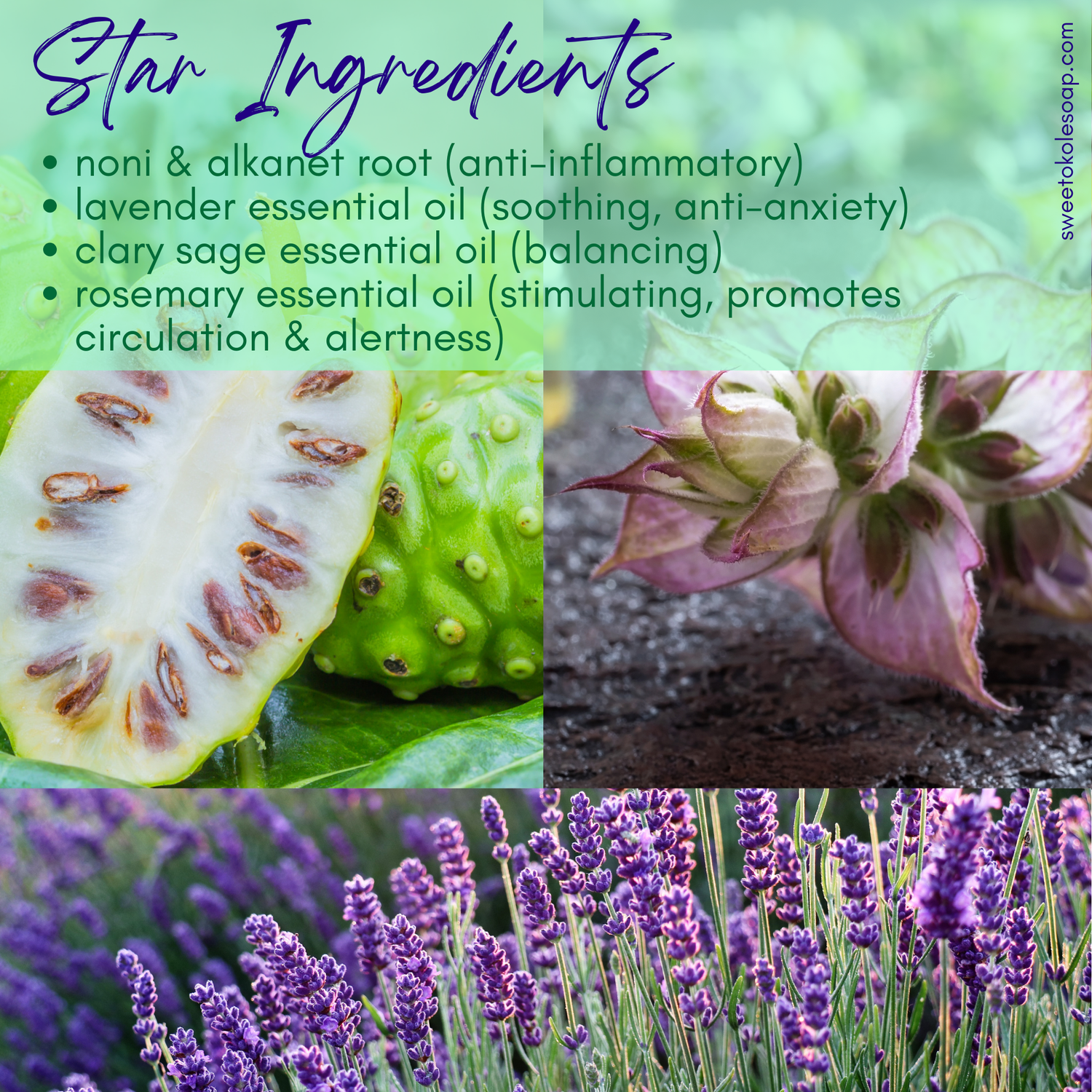 Lavender Clary Sage Essential Oil Soap Shea Butter Vegan