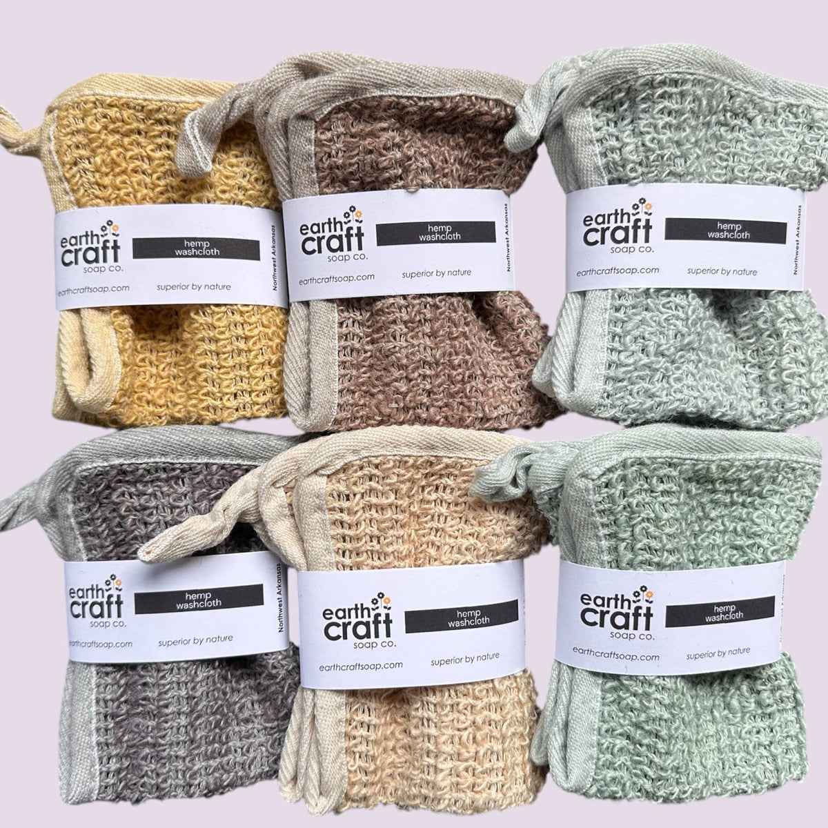Hand-Dyed Hemp Exfoliating Washcloths