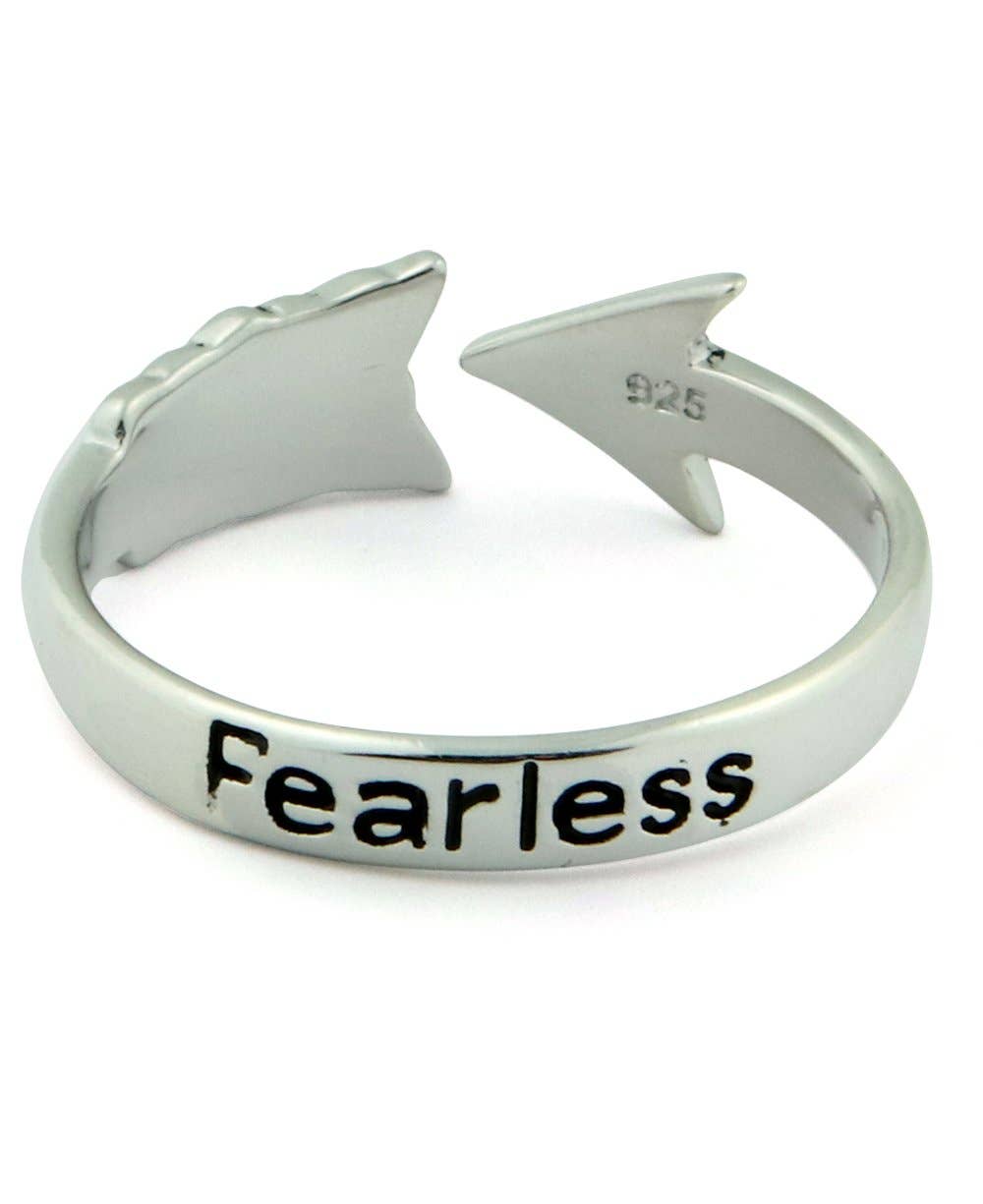 Inspiration Sterling Silver Adjustable Ring – Fearless Arrow