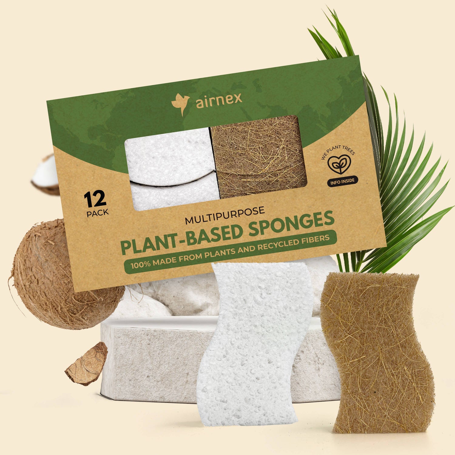 Airnex Eco Kitchen Cleaning Supplies  - Reusable Sponges