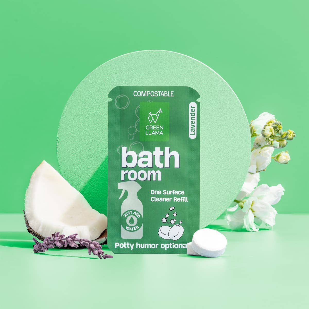 Bathroom Cleaner Refill Tablets- Green Llama