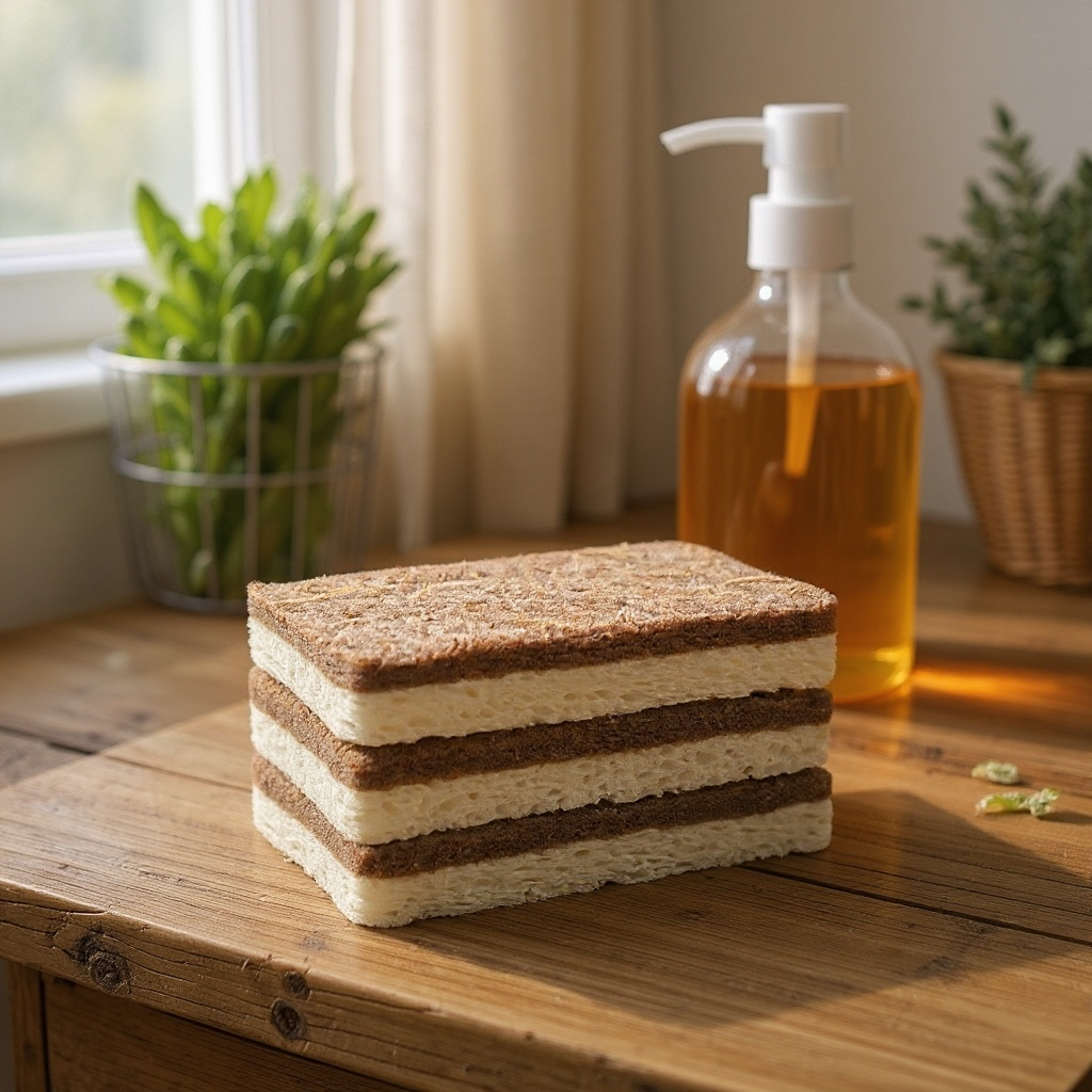 Plant-Based Kitchen Sponge | Coconut & Walnut Scrubber (Compostable + Plastic-Free)