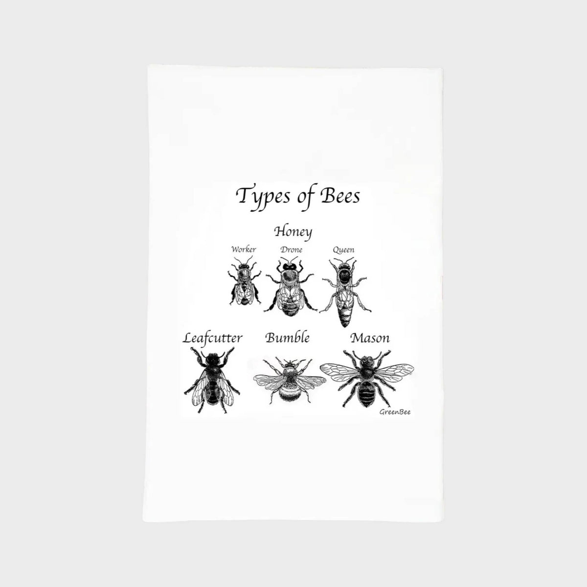 Bee Types Kitchen Towel | Tea Towels | Funny Dish Towels