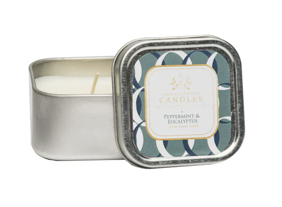 Creative Energy Candles Peppermint & Eucalyptus 6 oz 2-in-1 Soy Lotion Candle