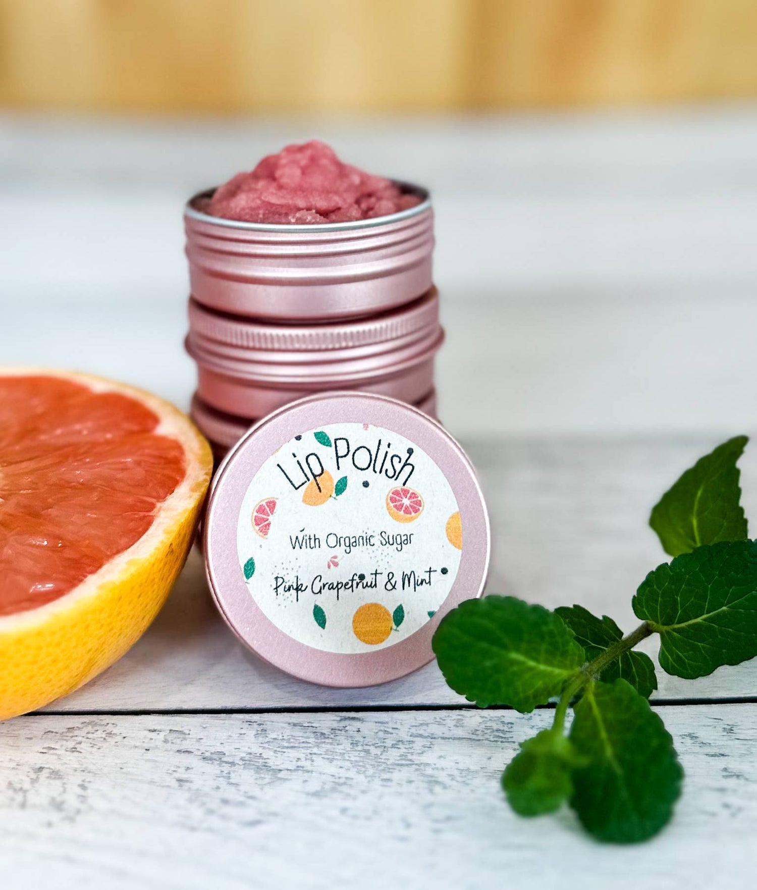 Two Tree Soaps Lip Polish | Vegan | Pink Grapefruit & Mint