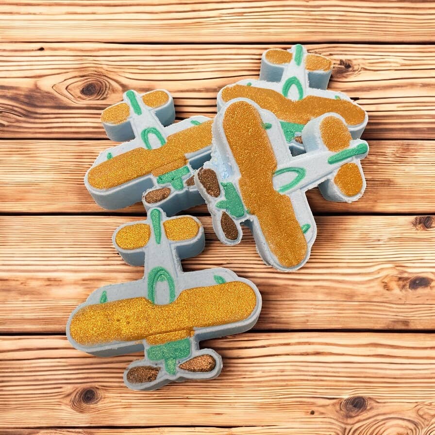 Airplane Bath Bomb with coin surprise inside 