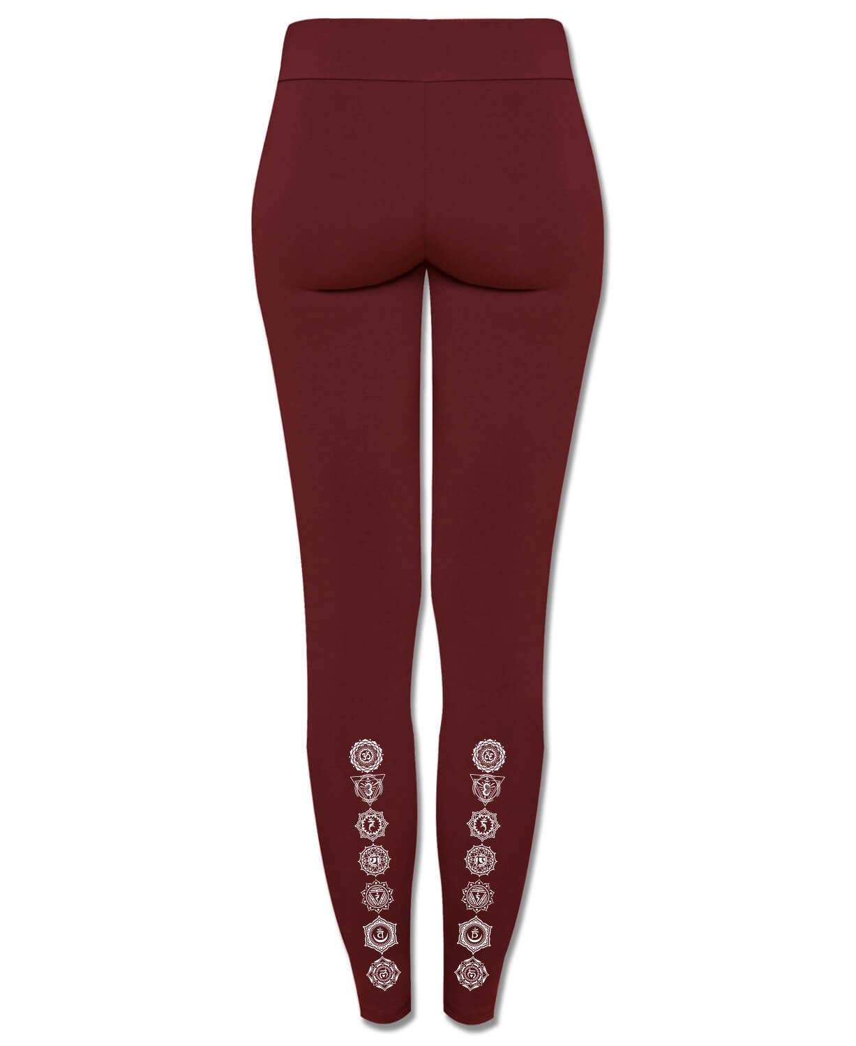 Soul Flower Chakra Organic Cotton Leggings - Burgundy