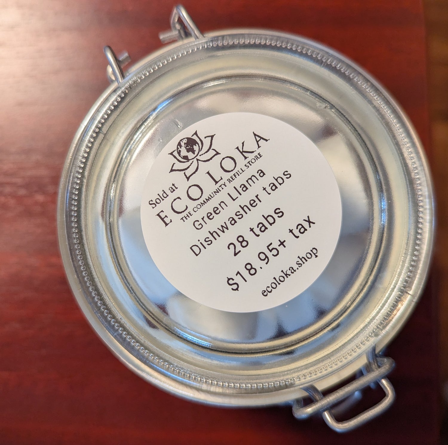 Green Llama 28 Ct Dish tabs in glass jar