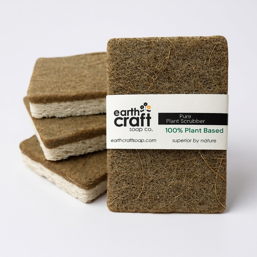 Plant-Based Kitchen Sponge | Coconut & Walnut Scrubber (Compostable + Plastic-Free)