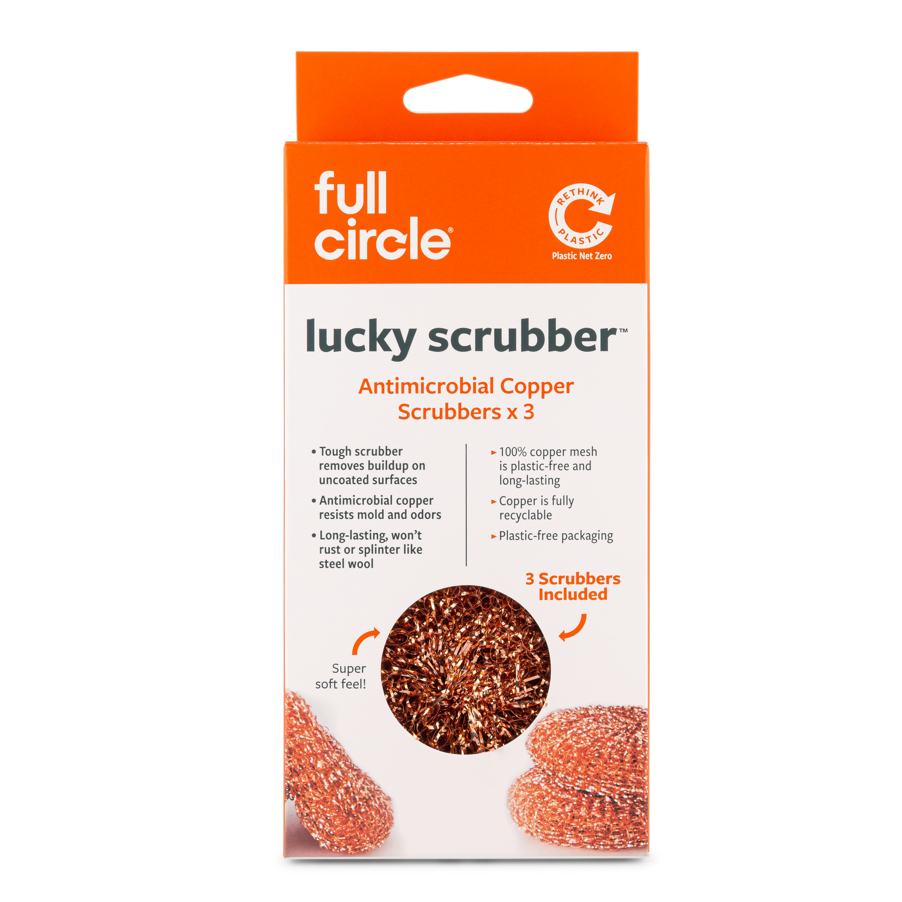 Full Circle Home - Lucky Scrubber - Antimicrobial Copper Scrubbers (3pk)