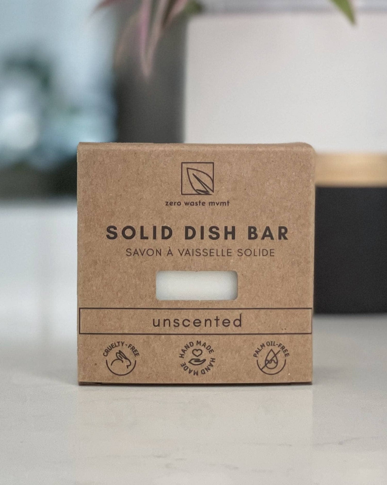 Zero Waste MVMT - Solid Dish Soap Bar | Unscented | Vegan,  Organic Zero Waste