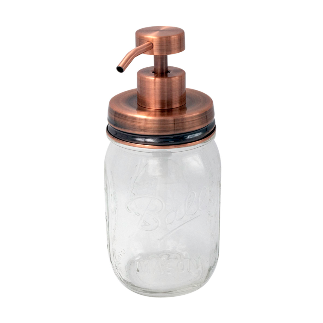 mason jar soap pump- - Vintage Copper Soap Pump Lid Kit for Regular Mouth Mason Jar