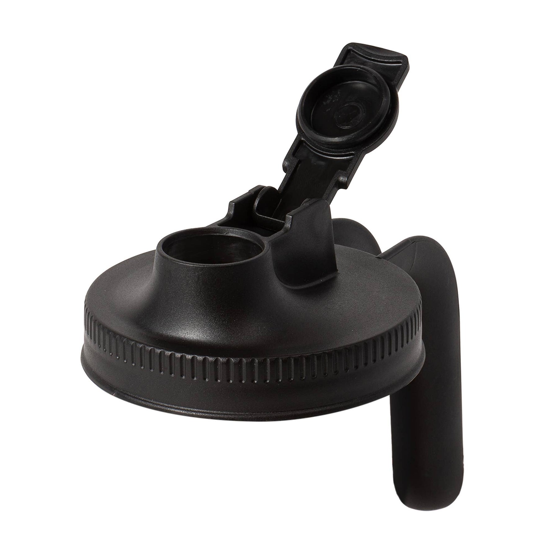 Jarware Black Spout Lid With Handle, Set of 2, Wide Mouth