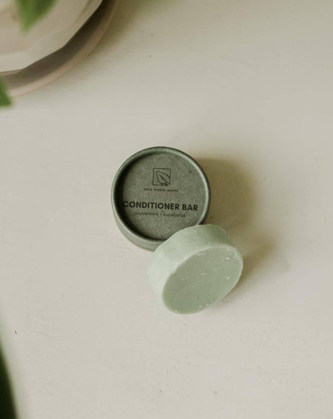 Zero Waste MVMT - Conditioner Bar | Peppermint + Eucalyptus | Travel Container