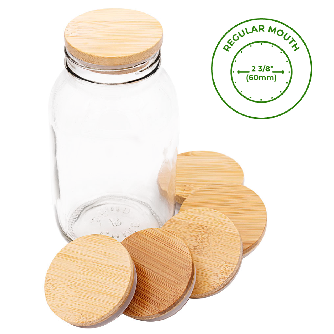 Regulat Mouth Bamboo Storage Stopper Lids for Mason Jars