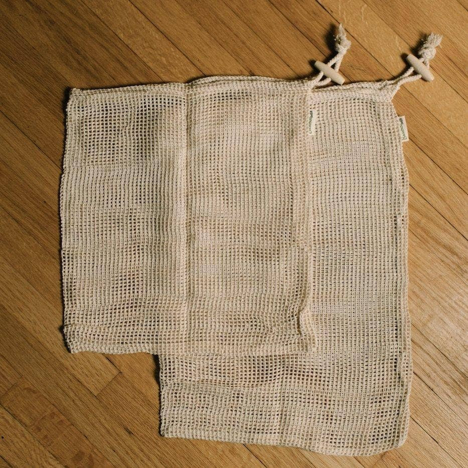 2 Pack Organic Cotton Mesh Produce Bags | Stocking Stuffer