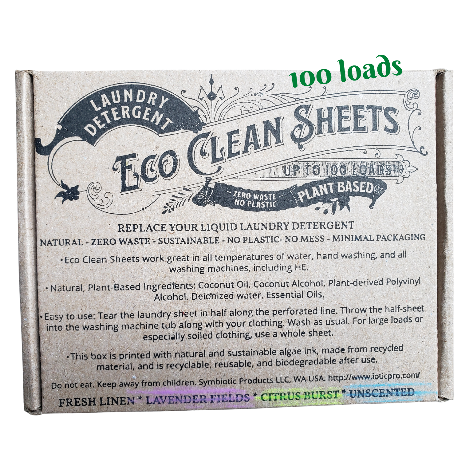 Eco Clean Laundry sheets Detergent -100 Loads